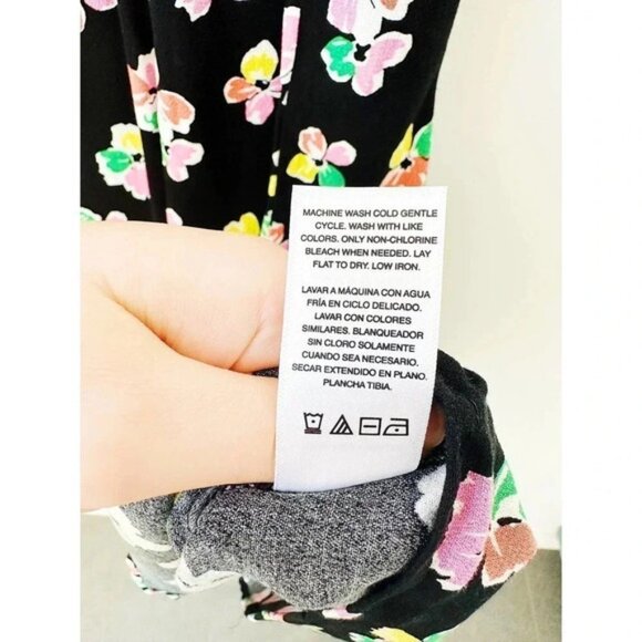 NWT Scoop Black Floral Button Front Midi Dress Size M - Picture 16 of 16